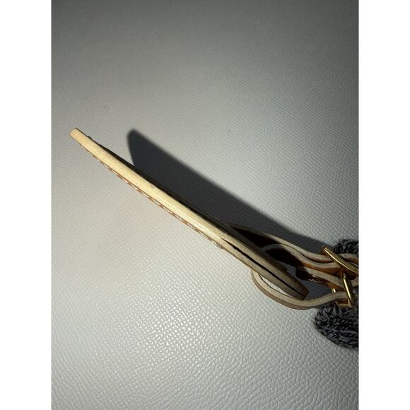 Rare Louis Vuitton Gold Orange Name Tag w/ Poignet Strap Grained Leather - Picture 13 of 16